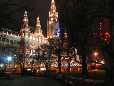 Wien Rathaus vor Weihnachten